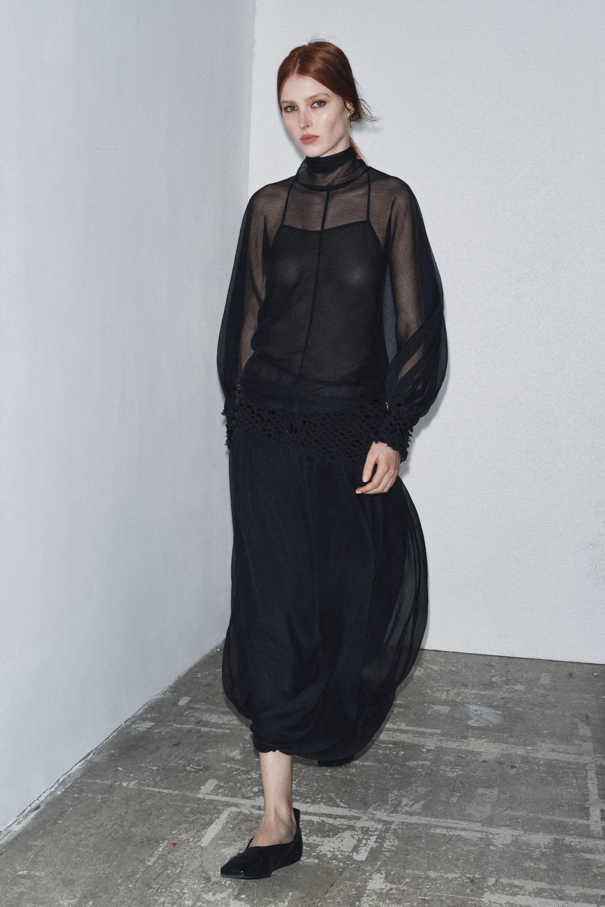 ZW COLLECTION SEMI-SHEER BLOUSE